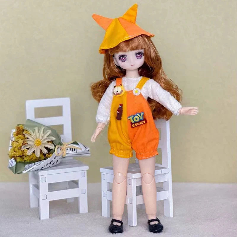 30cm Two-dimensional Doll Comic Face 1/6 Bjd Doll or Dress Up Clothes Children's Girl Birthday Gift Toys Kids Toys