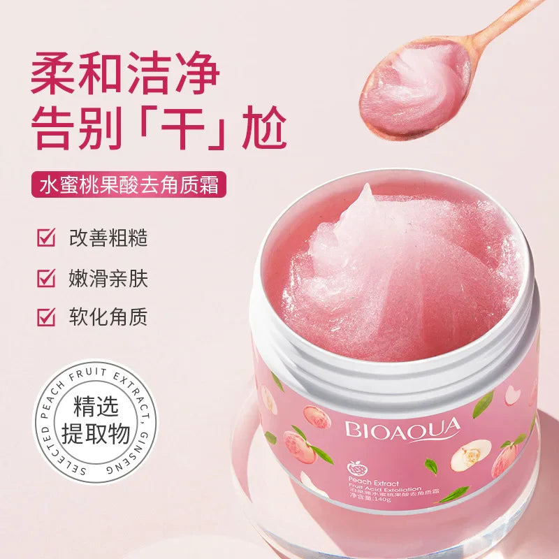 BIOAQUA Peach Extract Fruit Acid Exfoliation Soft Moisturizing Hydrating Facial Skin Care Face Scrub