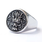 2024 New Fashion 316L Stainless Steel 3D  dragon Head Ring High Polished Men's Animal Jewelry for men gift
