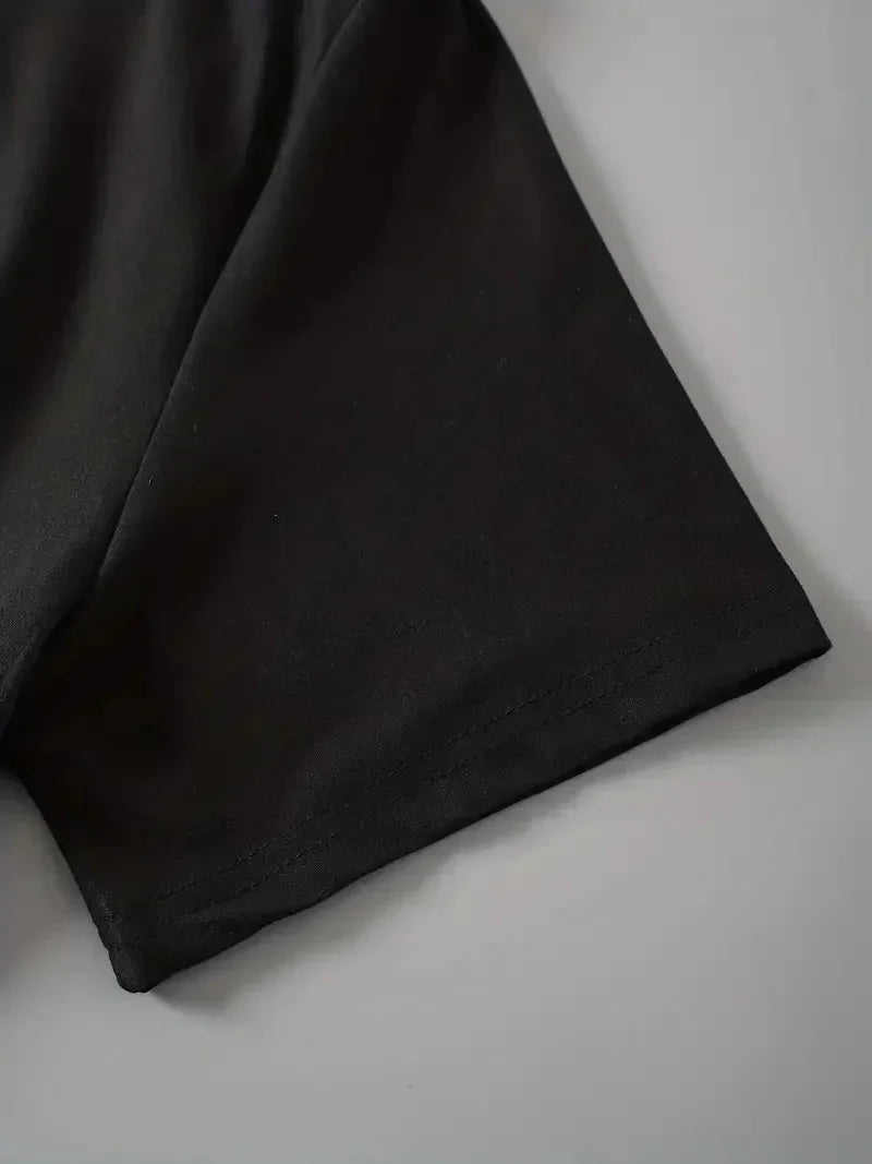 Cotton Blend Short Sleeve ME Letter Print Crop T-Shirt - Soft Semi-Sheer Micro Elasticity Crew Neck Sexy Style