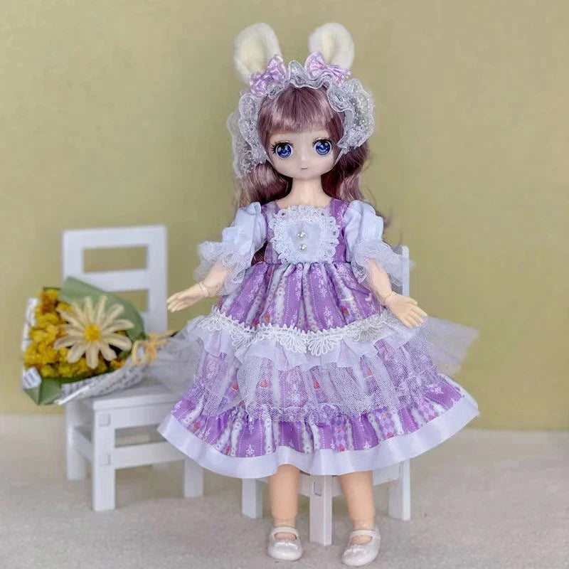 30cm Two-dimensional Doll Comic Face 1/6 Bjd Doll or Dress Up Clothes Children's Girl Birthday Gift Toys Kids Toys