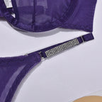 Ellolace Rhinestone Lingerie Onlyfans Kit Sexy Push Up Underwear Without Censorship Matching-Two-Piece Onlyfans Fantasy Clothing