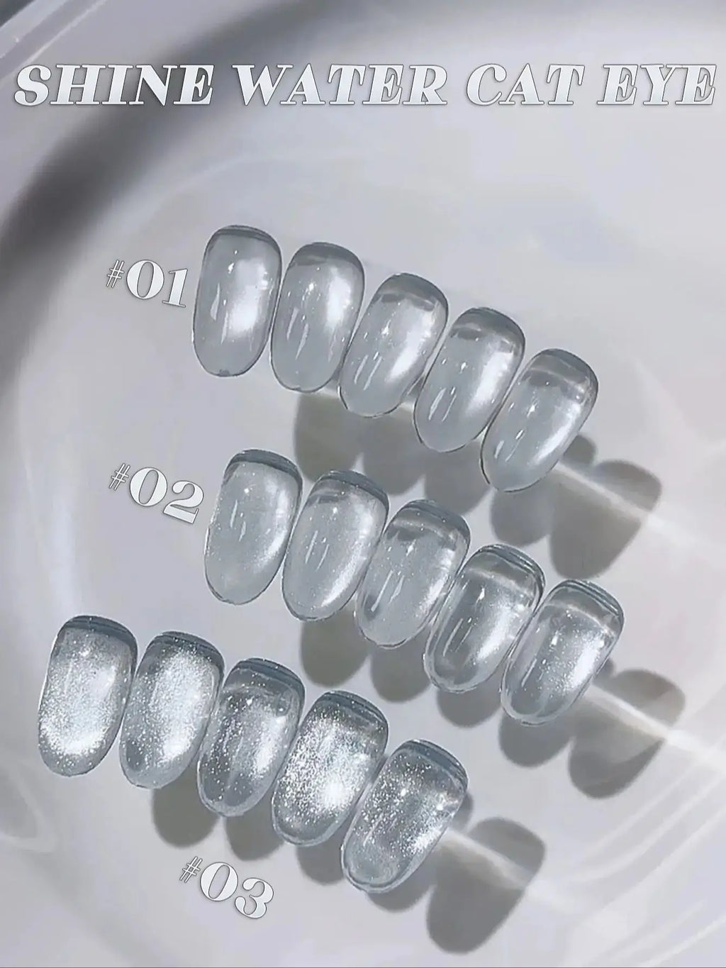 1-3pcs PSK 2025 New Whitening Purple Glass Beads Starry Crystal Nail Art Purple Glass Bead Cat Eye Gel Nail Polish Nail Supplies