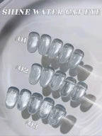 1-3pcs PSK 2025 New Whitening Purple Glass Beads Starry Crystal Nail Art Purple Glass Bead Cat Eye Gel Nail Polish Nail Supplies