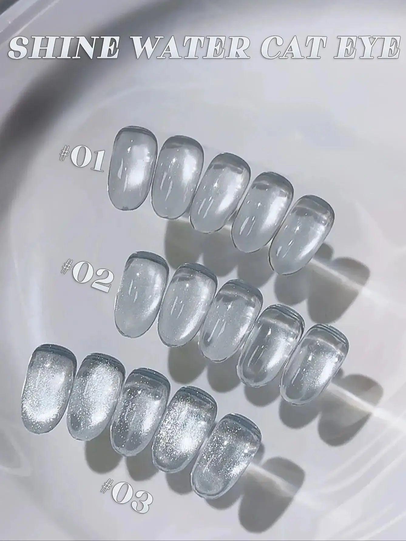 1-3pcs PSK 2025 New Whitening Purple Glass Beads Starry Crystal Nail Art Purple Glass Bead Cat Eye Gel Nail Polish Nail Supplies