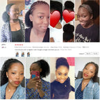 Alibele Mogolian Afro Kinky Curly Drawstring Ponytail Human Hair Extensions 4B 4C Remy 10-28inch Long Clip In Ponytail Extension