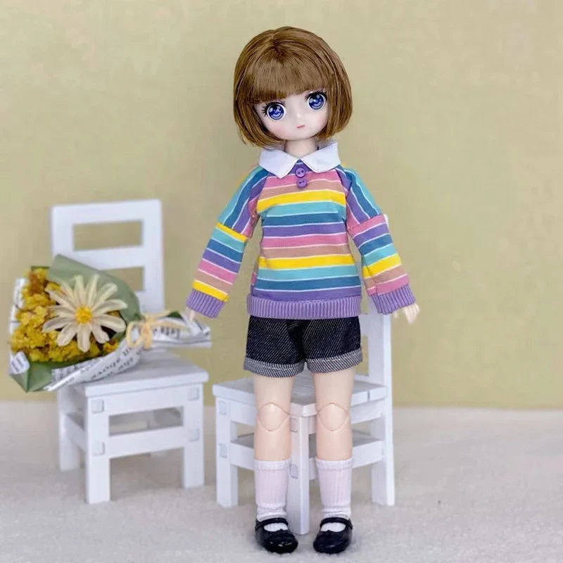 30cm Two-dimensional Doll Comic Face 1/6 Bjd Doll or Dress Up Clothes Children's Girl Birthday Gift Toys Kids Toys