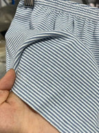 Blue Striped Tank Shorts Pajama Set Women Summer Sleeveless Crop Top+Elastic Waist Straight Short Pant Cotton Home 2 Piece Sets