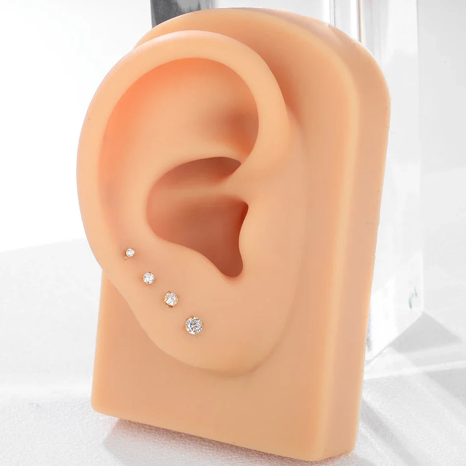 1PC Titanium 18G /20G 1.5/2/2.5/3mm Zircon Gem Nose Stud Piercing Screw Prong CZ Nostril Earring Nariz Piercings Sexy Jewelry