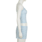 Combhasaki Women Summer Y2K 2Piece Pajamas Loungewear Set Plaid Floral Print Button Camisole Crop Tops +Elastic Low Waist Shorts