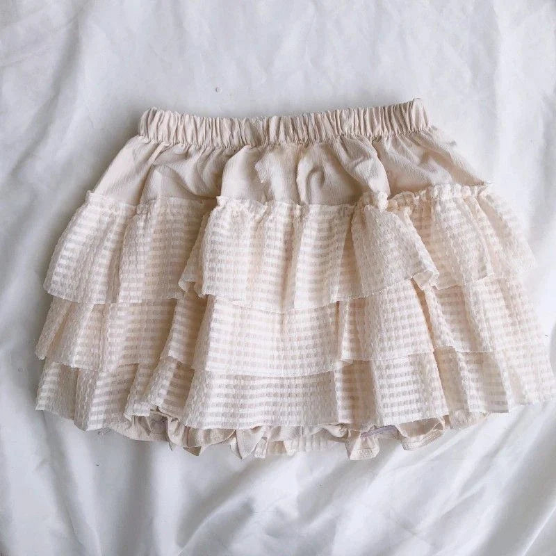 Gothic Y2k Elastic Waist Harajuku Y2k Short Skirt Women Hot Chick Chic Ruffle Subculture Skirts Design Retro Cake Skirt Lolita