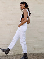 Casual Women Summer Vintage Retro Denim Long Jumpsuit Spaghetti Strap Straight Romper Pants Baggy Bib Overalls Jumpsuits