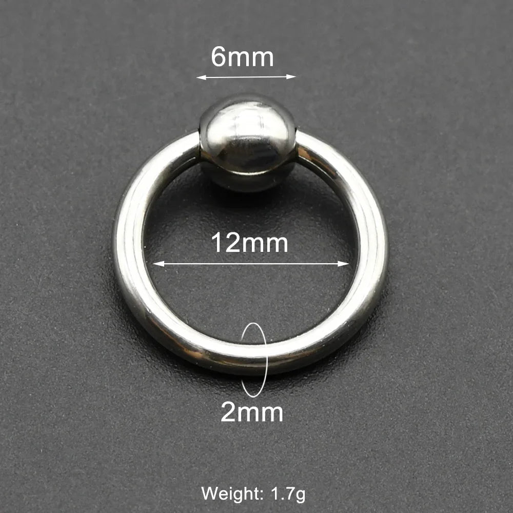 1Pc Large Gauges Stainless Steel CAPTIVE SPRING BEAD RING for Septum Piercing BCR Nose Ring Hoop Expander Earlobe Earrings 00G
