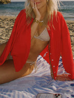 Combhasaki Women's Y2K Chic Solid Color Knitwear Cardigan Fuzzy Long Sleeve Button-down Front Closure Loose Fit Basic Sweaters