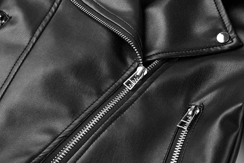 Baby Boys' Leather Jacket Spring and Autumn Children's PU Jacket Casual Motorcycle Jacket Girl Coat