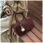 2025 new high-end luxury designer Boston handbag female niche retro fashion all-match pillow bag shoulder messenger bag trend