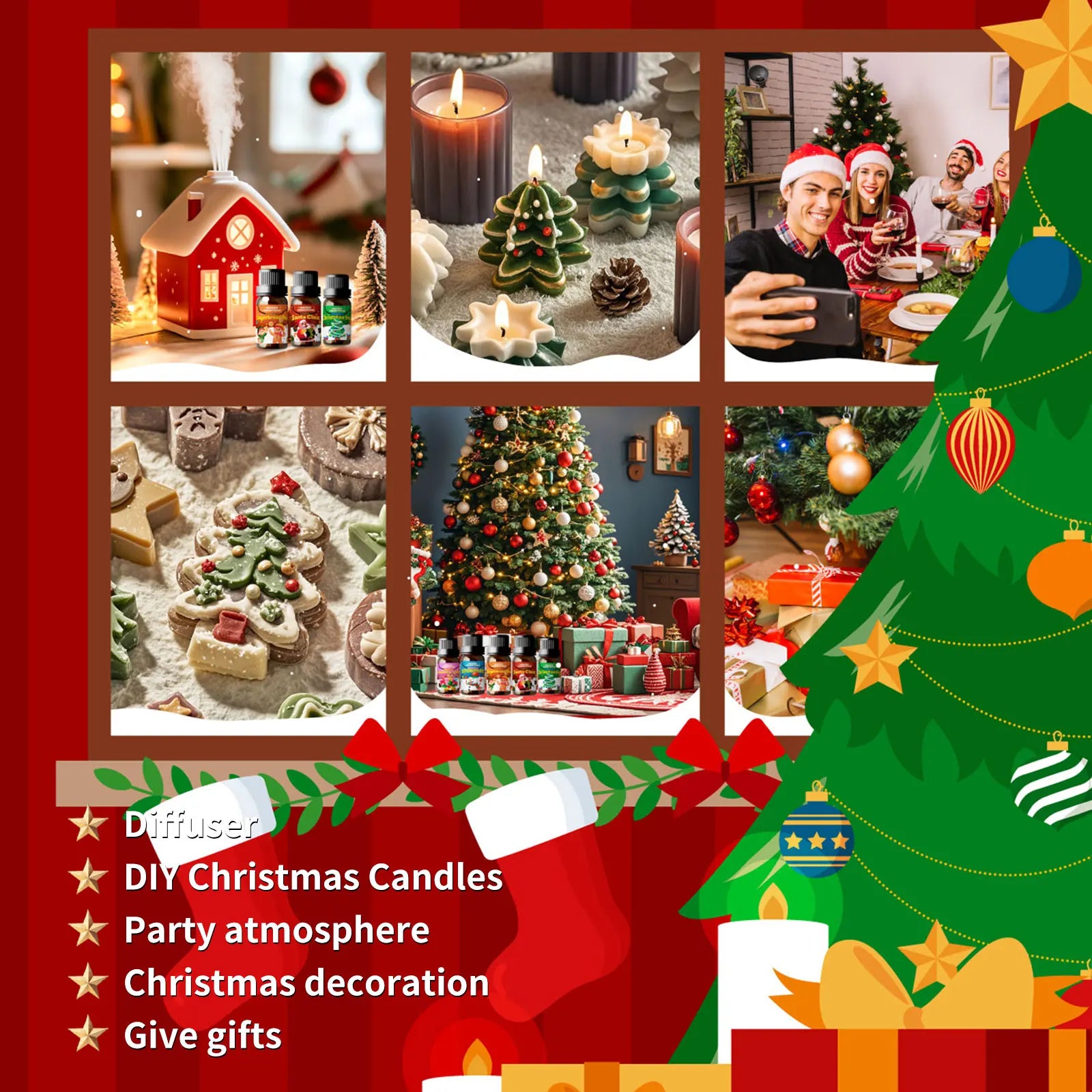 Christmas Essential oils Pine Cones Essential Oil Facial Care Skincare Hand Care Christmas Candle Diffuser Christmas Gifts 10ml