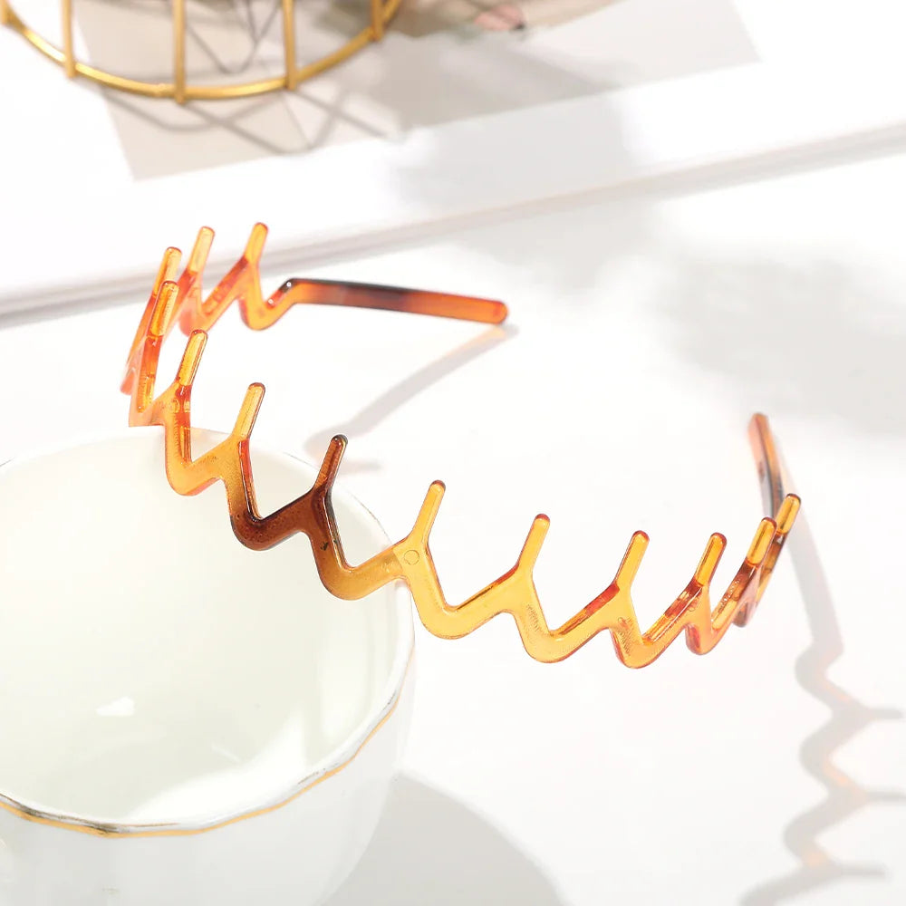 Curved Wavy Headband Black Toothed Non-slip Hair Hoops Hair Band Women Wash Face Hair Accessories Korean Bezel Head Hoops Band