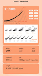 1 box 60 clusters 10/20D extension eyelashes, individual eyelashes, Natural Thick False Eyelashes, , Individual Eyelash Bunche