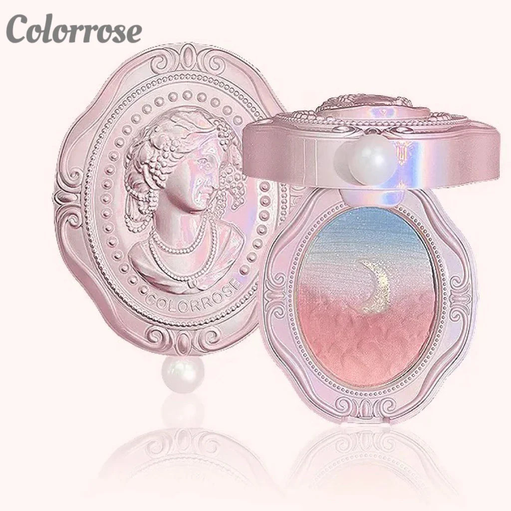 Colorrose Embossed Powder Blush Blue Genuine Nude Makeup Natural Party  Blusher  Shimmer Pearlescent Highlight Eyeshadow