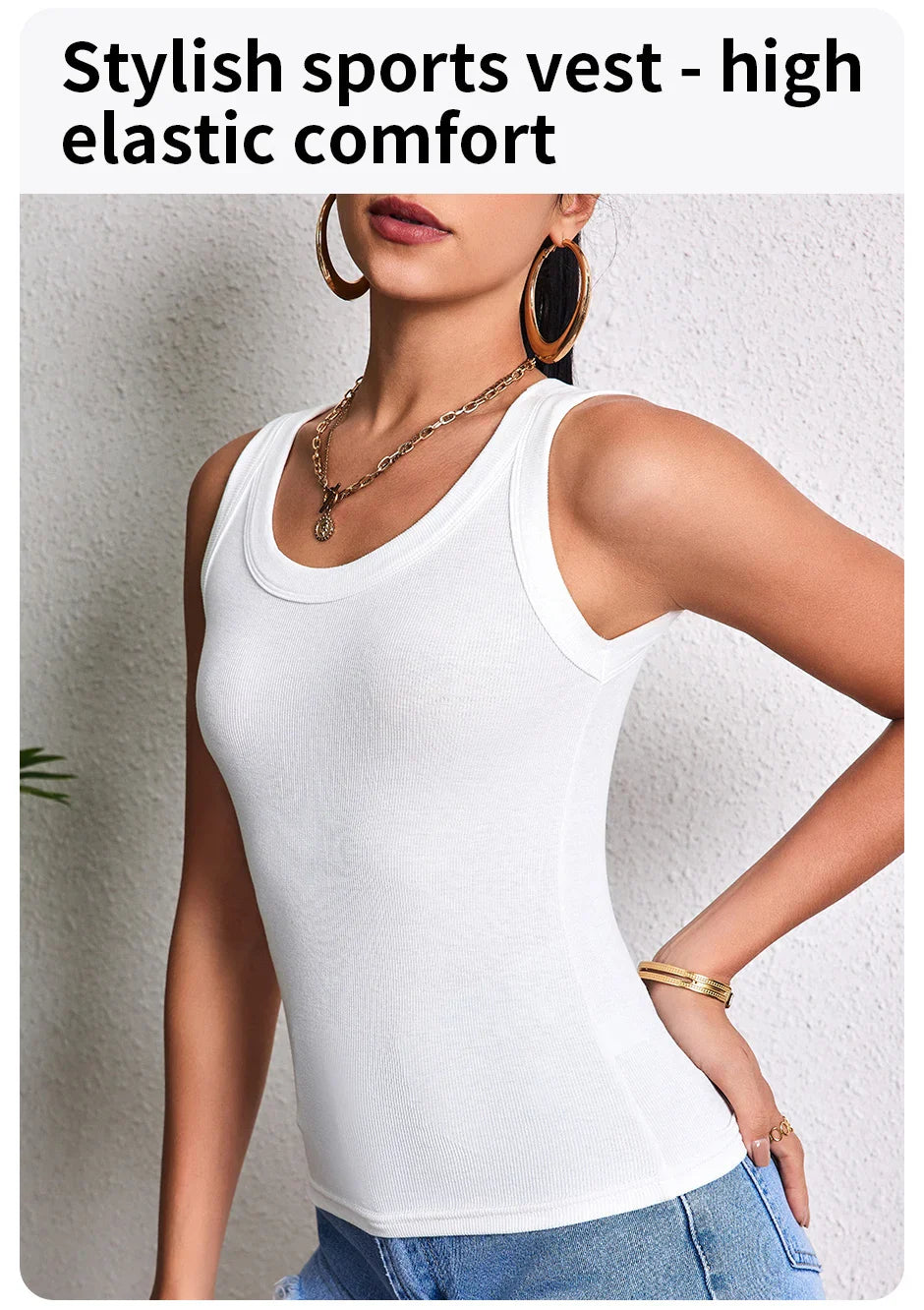 3-piece Ladies Solid Color Vest Fashion Joker Young Woman Threaded Camisole