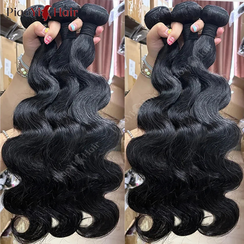 Body Wave Bundles And Closure Human Hair Bundles With Closure 20 22 24 Inch  Raw Human Hair Weave Extensions Closure Human Hair