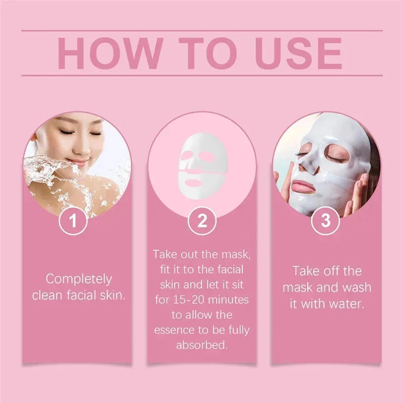 1/3/5/10PCS Collagen Face Mask Moisturizing Oil-Control Brightening Skincare Hydrating Shrink Pores Sheet Mask Beauty Skin Care
