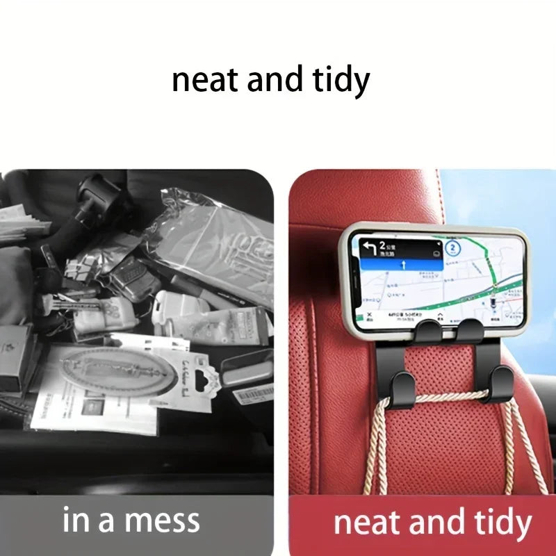 2024 Car Seat Headrest Hook Hanger Storage Organizer  Universal for Handbag Purse Coat Cell Phone Car Interior