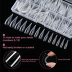 140Pcs 3D False Nails Press On Nails Extenison Tips Bendable Dual Form Full Cover DIY Nail Art Manicure Decoration Fake Nail Tip
