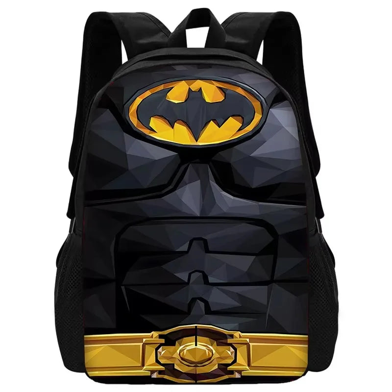Child Superhero Batmans School Backpack with Lunch Bags ,Pencil Bags ,School Bags for Boys Girls Best Gift