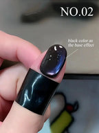 1-3pcs PSK 2025 New Whitening Purple Glass Beads Starry Crystal Nail Art Purple Glass Bead Cat Eye Gel Nail Polish Nail Supplies