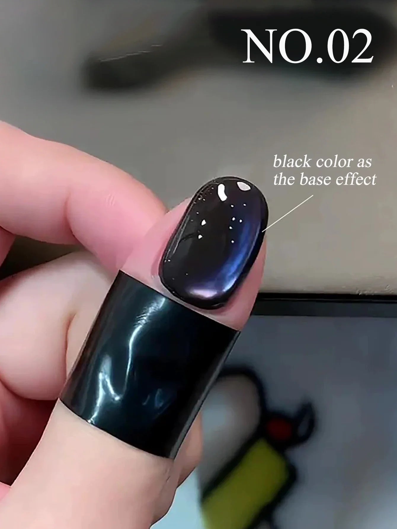 1-3pcs PSK 2025 New Whitening Purple Glass Beads Starry Crystal Nail Art Purple Glass Bead Cat Eye Gel Nail Polish Nail Supplies