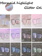 1-3pcs PSK 2025 New Whitening Purple Glass Beads Starry Crystal Nail Art Purple Glass Bead Cat Eye Gel Nail Polish Nail Supplies