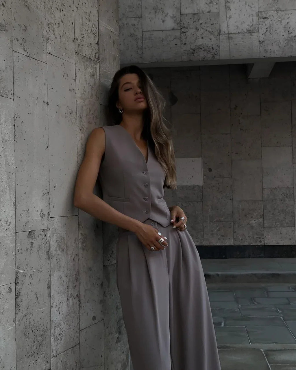 casual sleeveless suit set office lady spring summer elegant slim v-neck blazer tops pants two piece set women outfit 2024