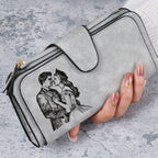 1pc Personalized Photo Custom Women's Long Wallet Custom Picture Coin Purse with Zipper Multi-Card Slot Multifunction Card Hold