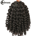 1- 5 Packs 8 inch Jumpy Wand Curl Jamaican Bounce Crochet Hair Natural Black Wand Curls Crochet Hair Short Curly Crochet Braids