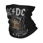 Custom Black AC DC Logo Camouflage Heavy Metal Band Bandana Neck Warmer Women Men Winter Hiking Ski Scarf Gaiter  Face Cover