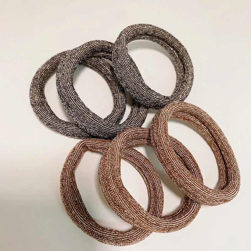 6PCS Women Glitter Hair Scrunchies Girls Elastic Hair Rubber Bands Hair Holder/Gum Hair Accessories Ponytail Hair Holders