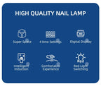 140 Beads Professional UV LED Nail Lamp For Nails 480W Fast Curing Gel Polish Lamp With LCD Display Screen Smart Sensor
