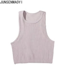 DIY Print Customize Sleeveless Vest Women's Summer High Waist Short Crop Top Fitness Running Yoga Clothes Slim Fast Dry Clothes