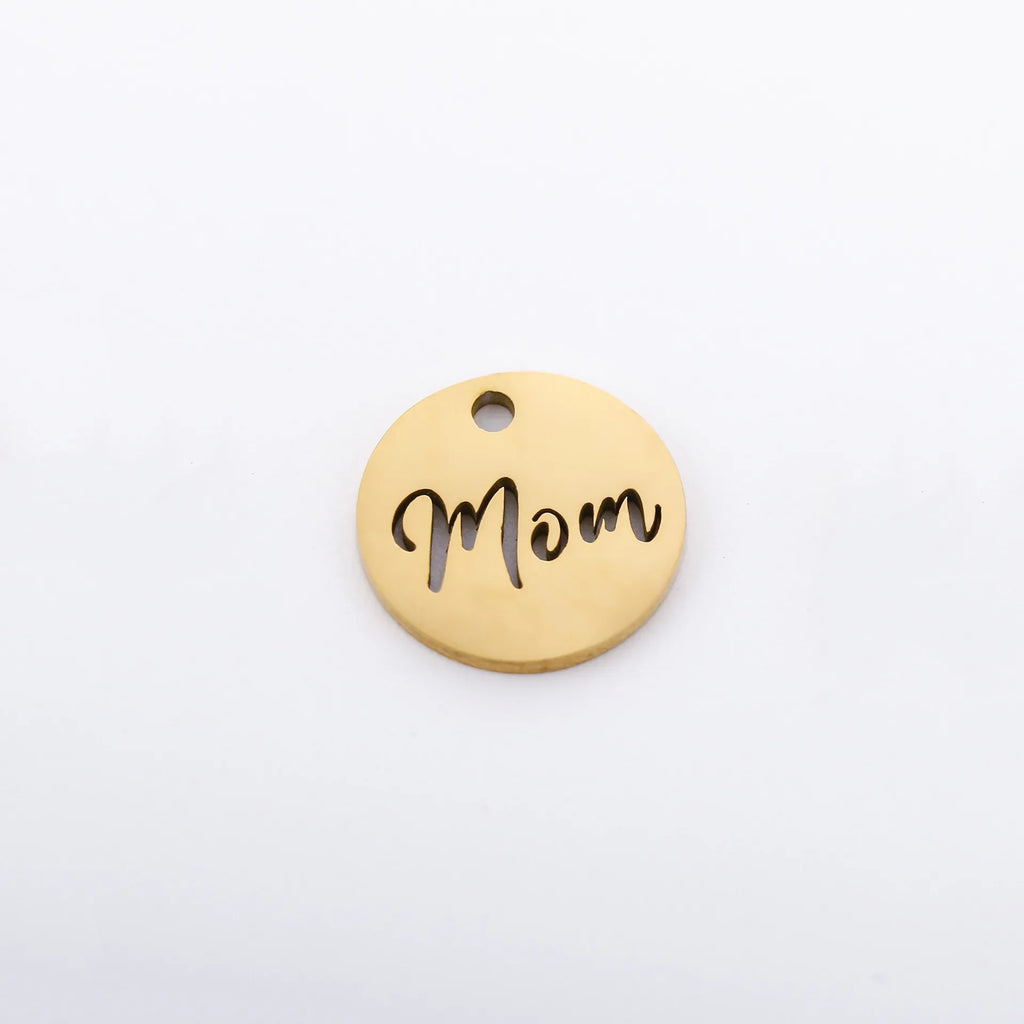5pcs/Lot Making Mother's Day Unique Gift Pendants Stainless Steel Hollow Mom Letter Charms For Necklace Bracelet Accessories DIY