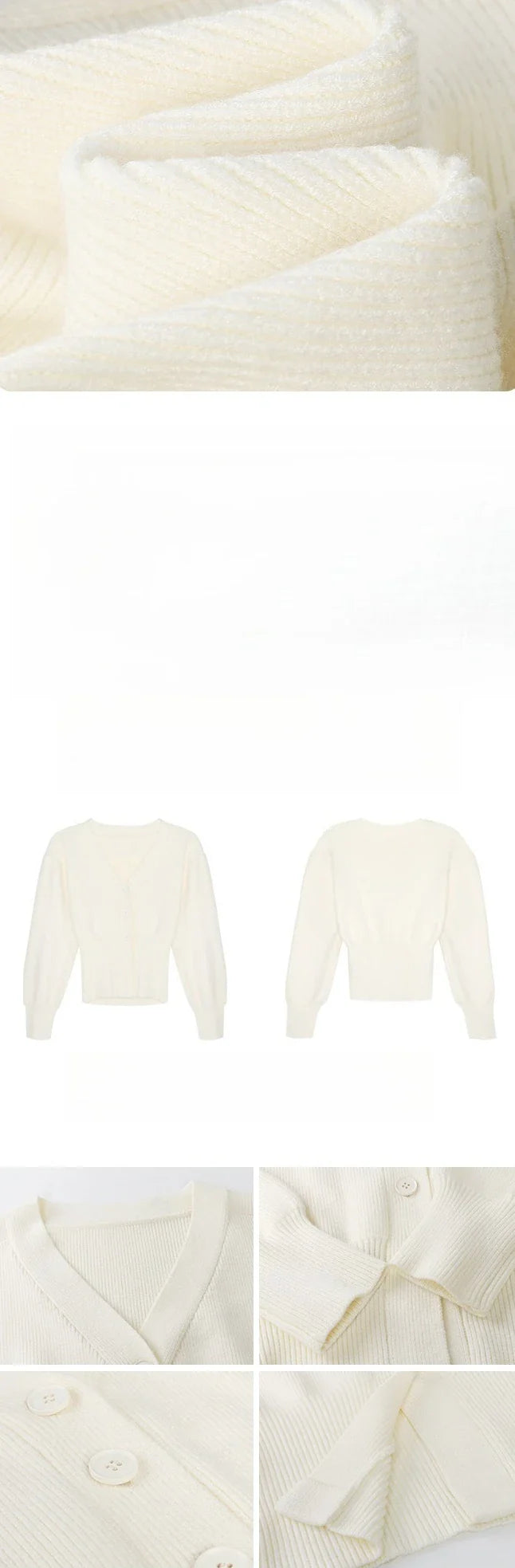 AOSSVIAO Knitted Casual Cardigan 2025 Autumn Winter Elegance Solid Color V-neck Sweater Unique and Niche Slim Fit Tops