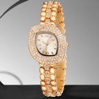 5PCS Fashion Women Watch Set Luxury Trendy Leaf Element Quartz Watch Necklace Earrings Set Suitable for Daily Clothing Matching