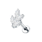 1PC Titanium Zircon Star Flower Labret Piercing for Women Cartilage Tragus Daith Helix Stud Earring Body Jewelry