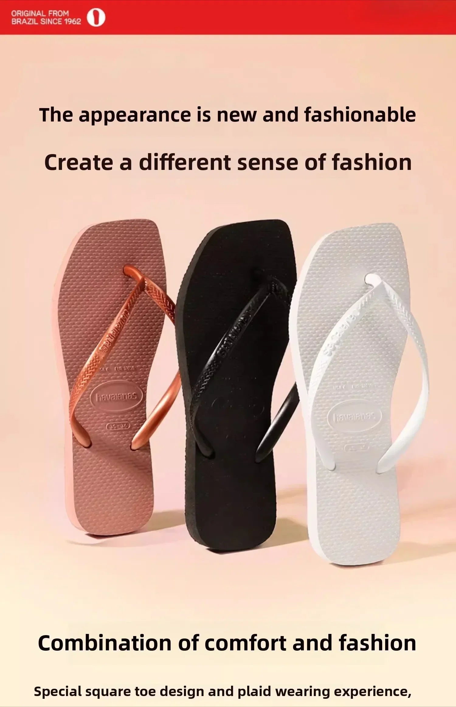 2025 Summer New Women's Square Toe Rubber Flip Flops Outdoor Beach Sandals Luxury Casual Slippers Size 35-42 Women's Shoes