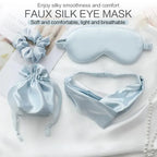 4 PCS Silk Sleeping Eye Mask Set Headband Headband Set Sleep Aid Eye Mask Rest Unisex Eye Mask Set