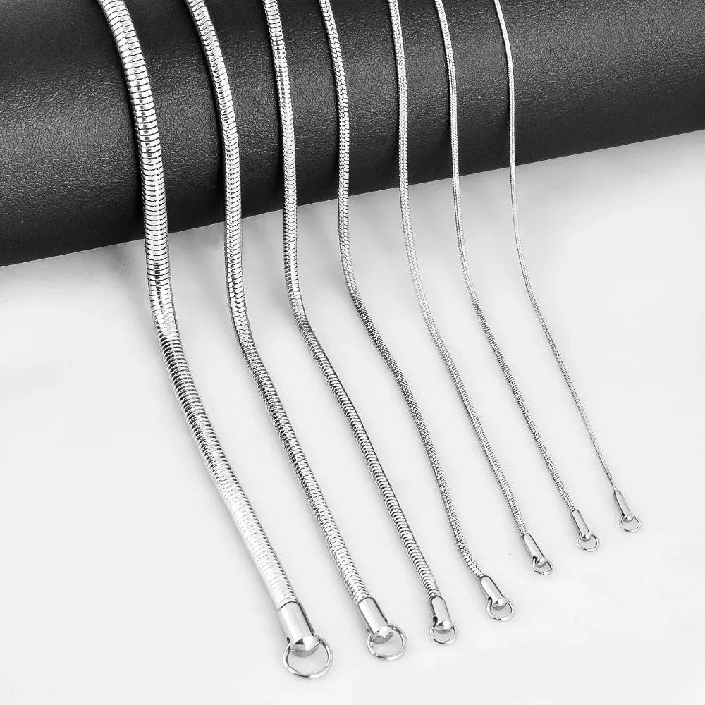 1 piece Stainless steel Round Snake Chain Pendant Necklace For Men Women Necklace Jewelry