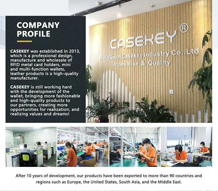 CASEKEY Pink Wallet Slim Minimalist Leather Pop UP Wallet Rfid Blocking Mini Aluminum Automatic Card Holder for Women Men