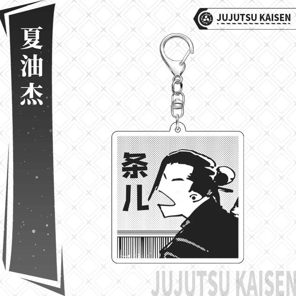 Anime Japanese Cartoon Satoru Gojo Geto Suguru Key Chain Cute Bag Backpack Pendant Acrylic Couple Keychains Jewelry Accessories