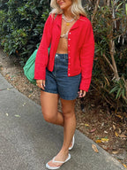 Combhasaki Women's Y2K Chic Solid Color Knitwear Cardigan Fuzzy Long Sleeve Button-down Front Closure Loose Fit Basic Sweaters